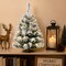 RAHEEV; 2 Ft Snow Flock Artificial Christmas Tree Mini Tabletop Holiday Decor; Category:Christmas Tabletop & Accent Trees; Image:6
